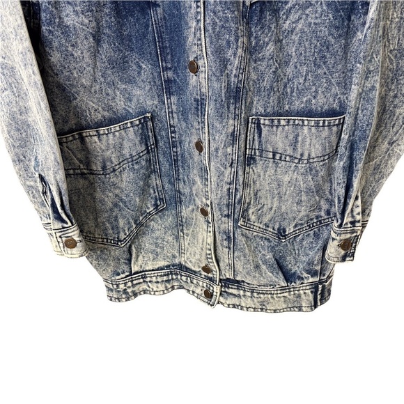 Jorda Oversized Acid Wash Denim Jean Jacket Blue Size Small 80’s Vintage - Picture 4 of 7